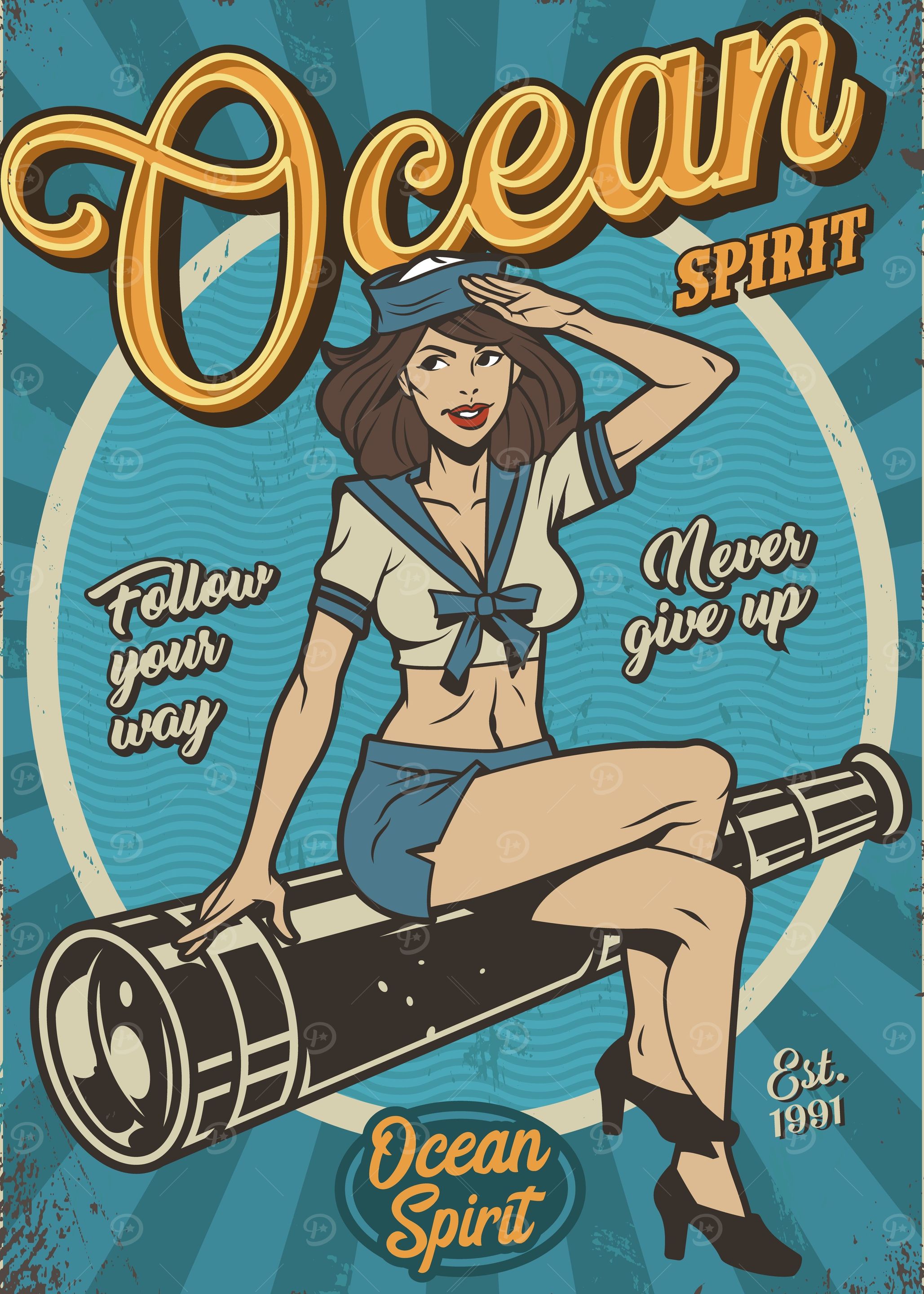 Vintage Ocean Pin Up