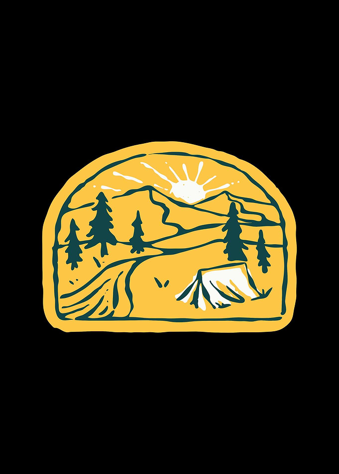 Camp River Hand Drawn