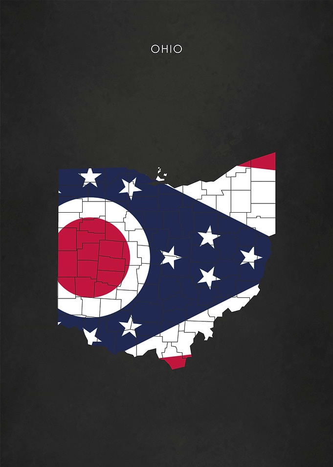 Ohio State Flag Map