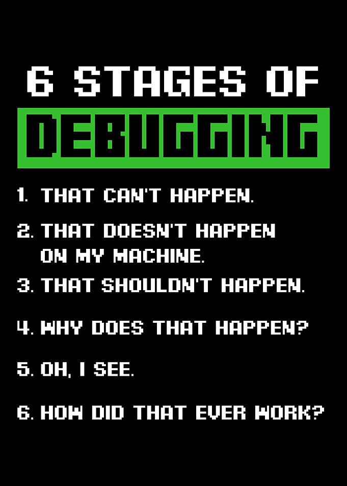 6 Stages of Debugging Bug