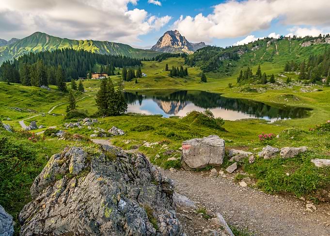 Mountain lake in the Alps