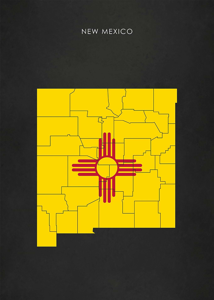 New Mexico Flag Map
