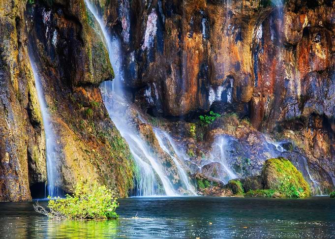 Cliff and Waterfall