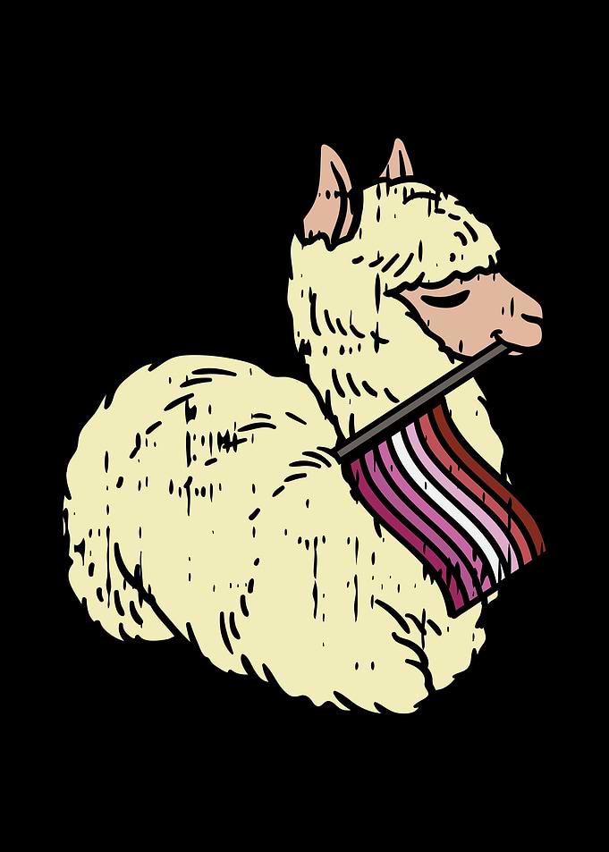 Llama Lesbian Flag