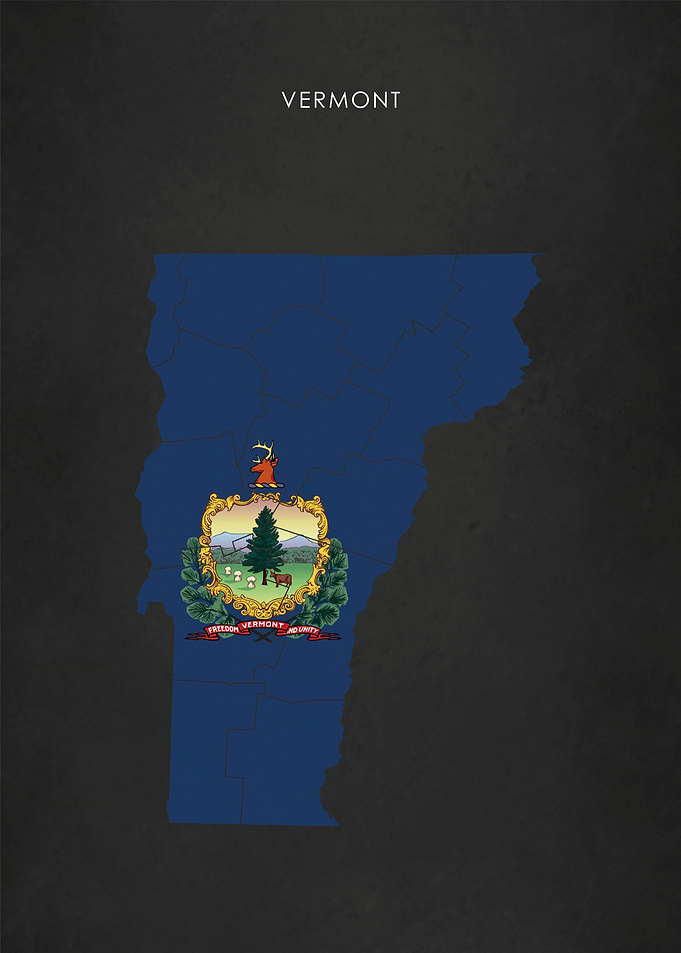 Vermont Flag Map