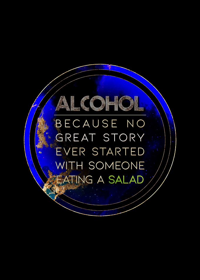 Alcohol Eating a Salad