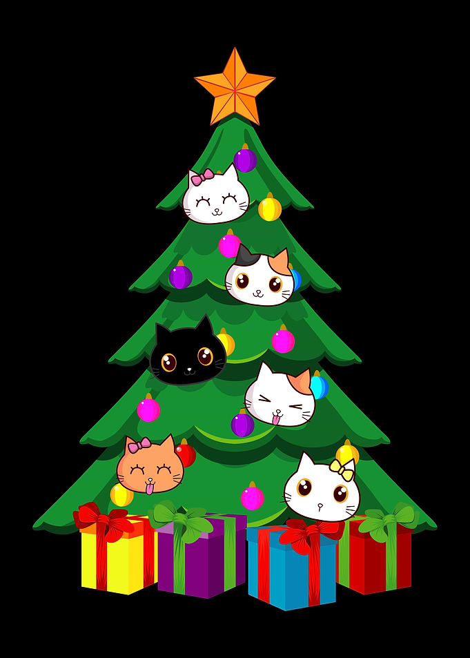 Cat Christmas Tree Xmas