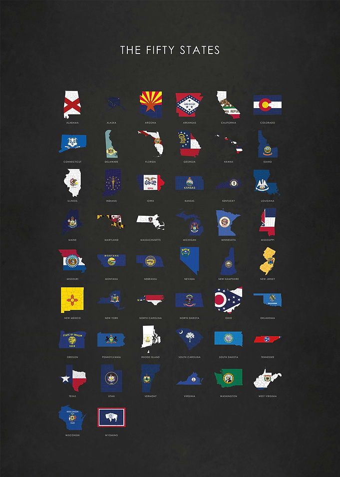 The Fifty States Flag Maps