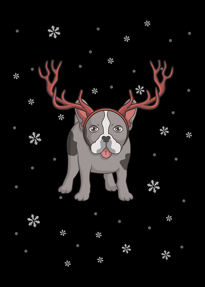 Funny Bulldogs with Antle