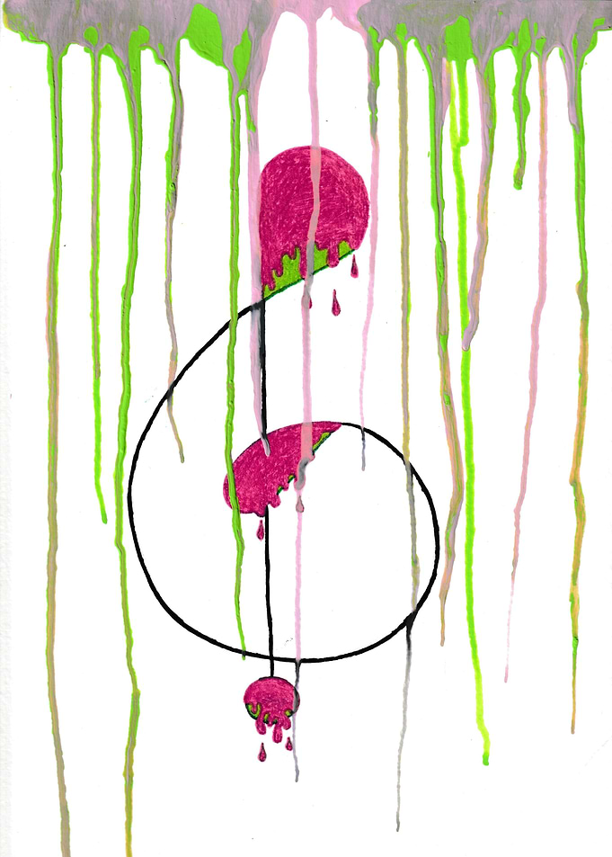 melted treble clef