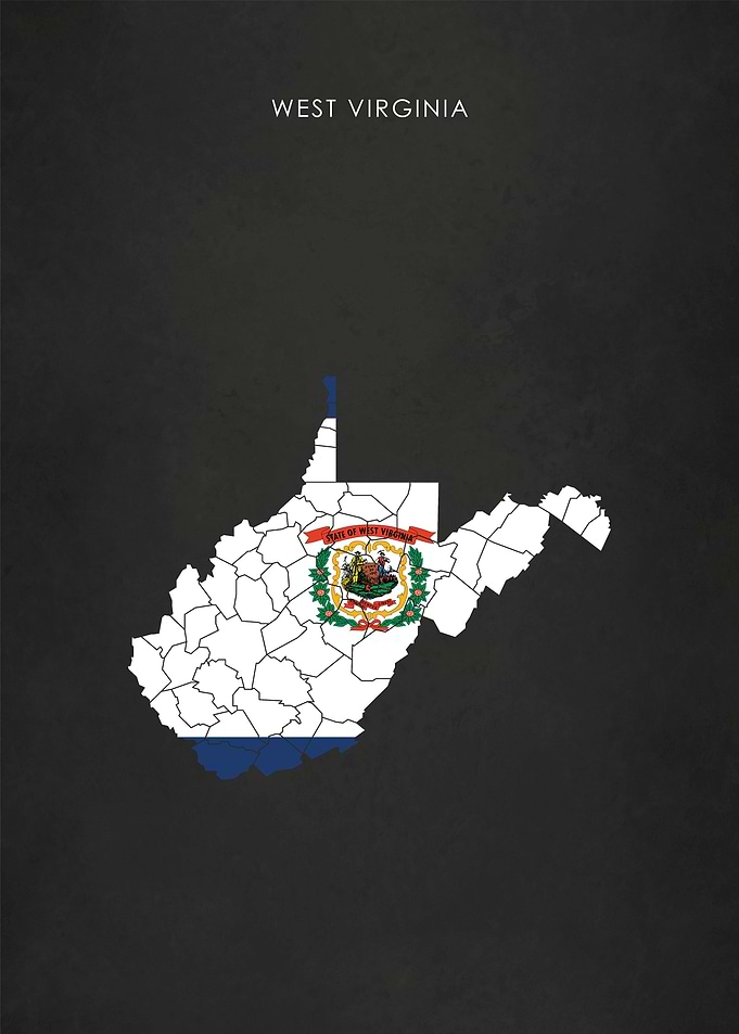 West Virginia Flag Map