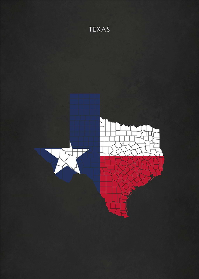 Texas Flag Map