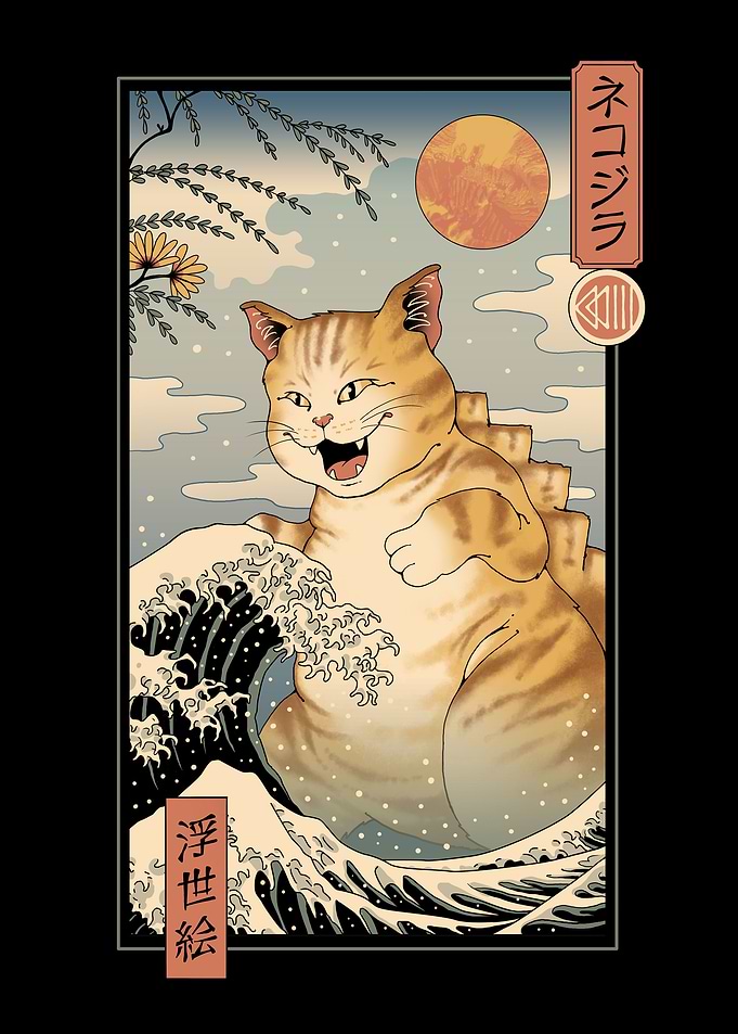 Catzilla Ukiyo e