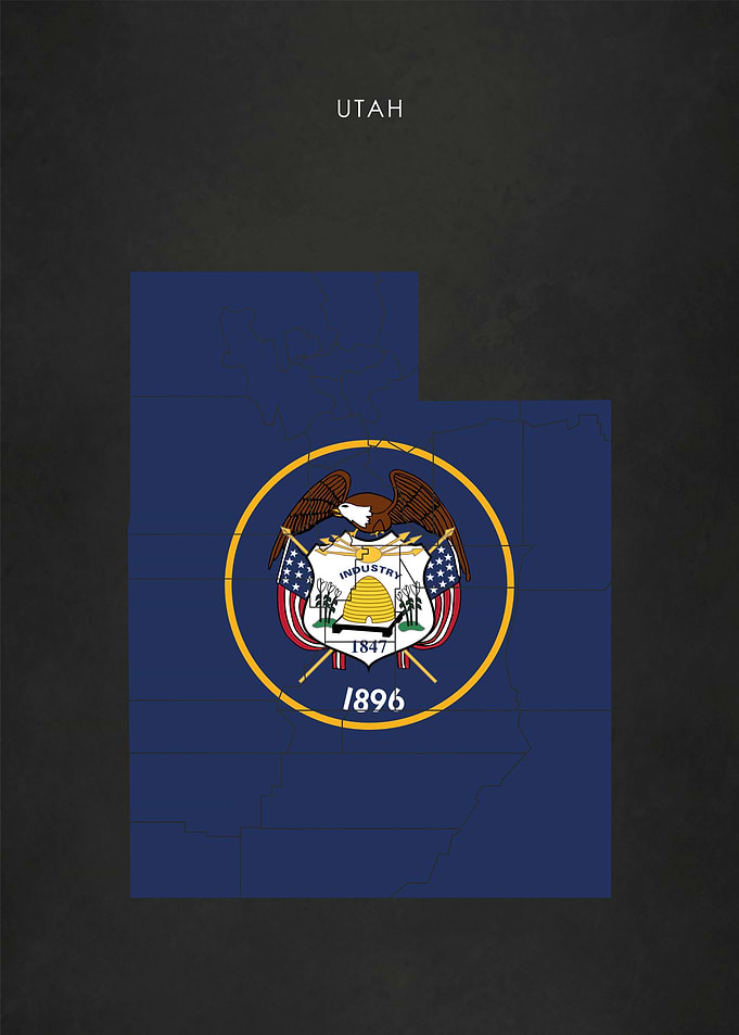 Utah Flag Map