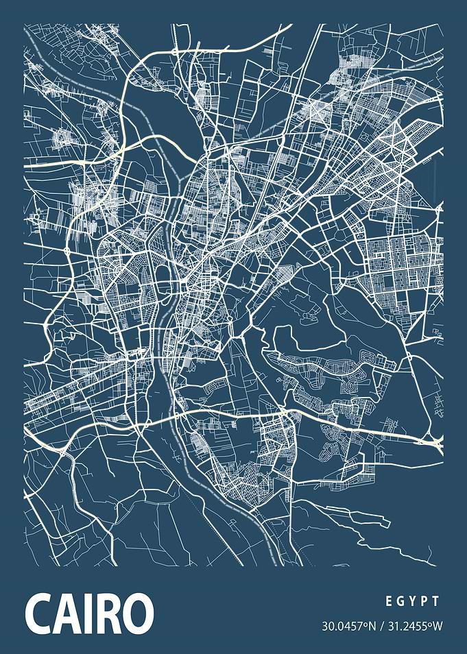Cairo Blueprint Street Map