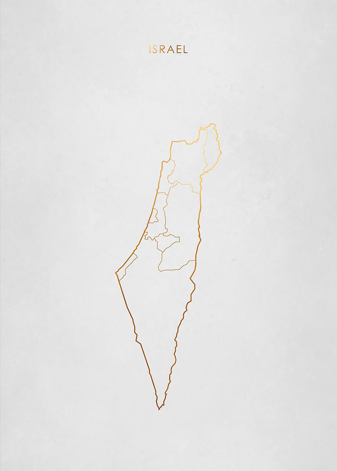 Gold Israel Map