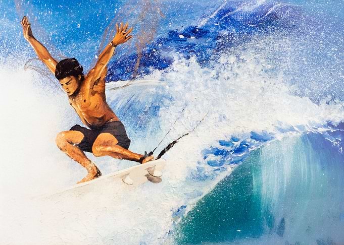Flying surfer