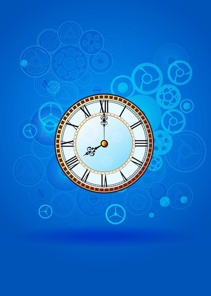 Clocks with gears and cogs