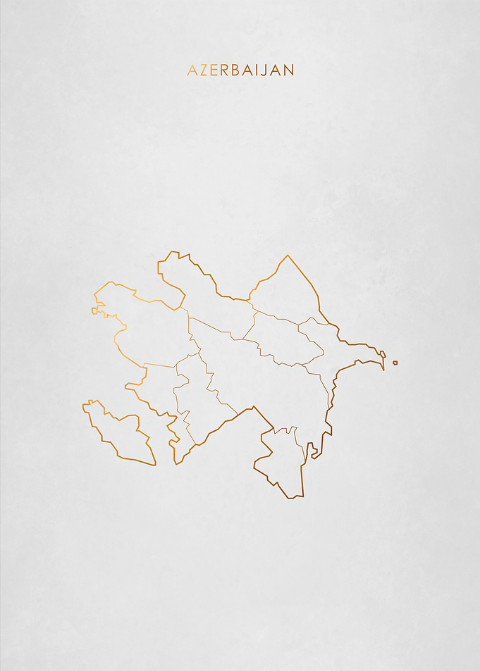 Gold Azerbaijan Map