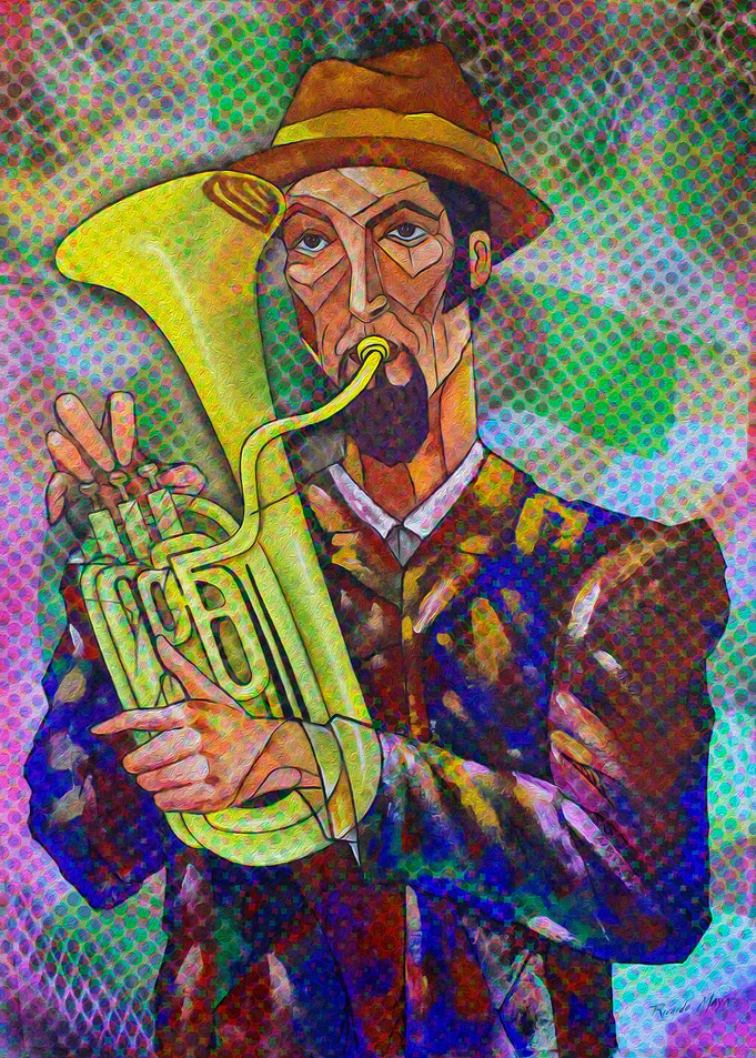 Bass horn musician