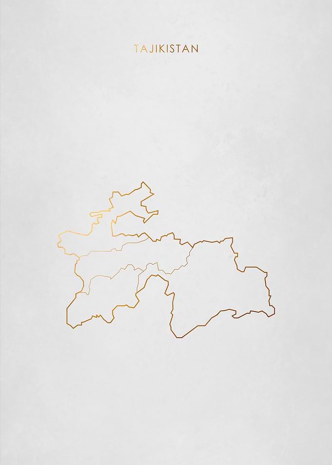 Gold Tajikistan Map