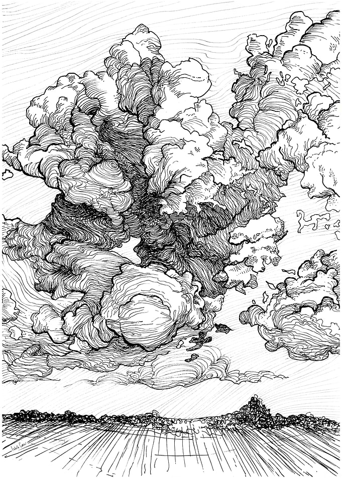 Clouds in countryside