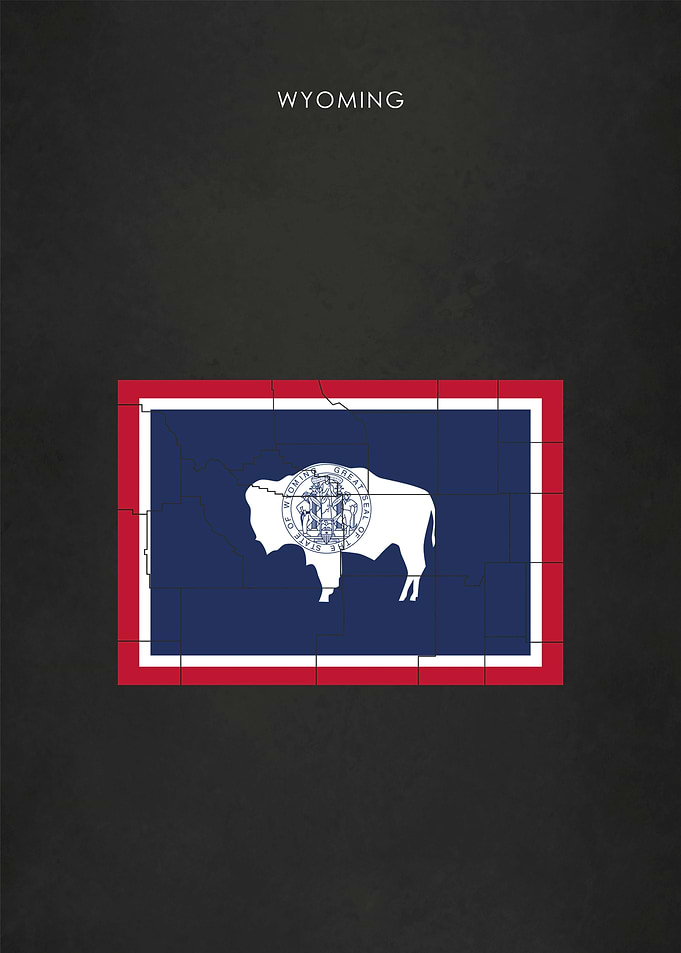Wyoming State Flag Map