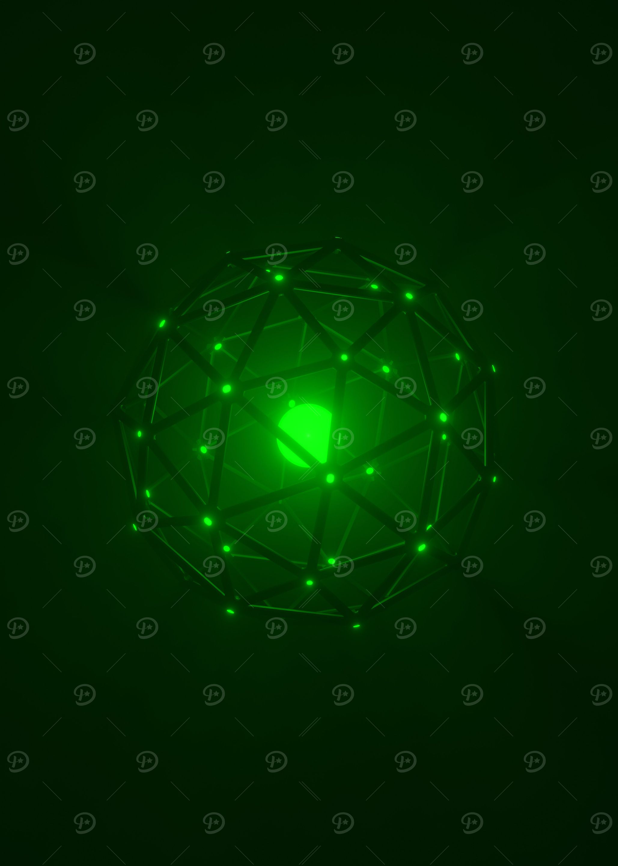 Neon Green Icosphere