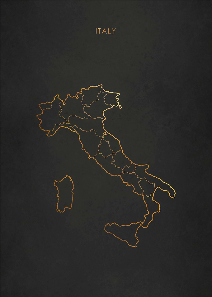 Gold Italy Map