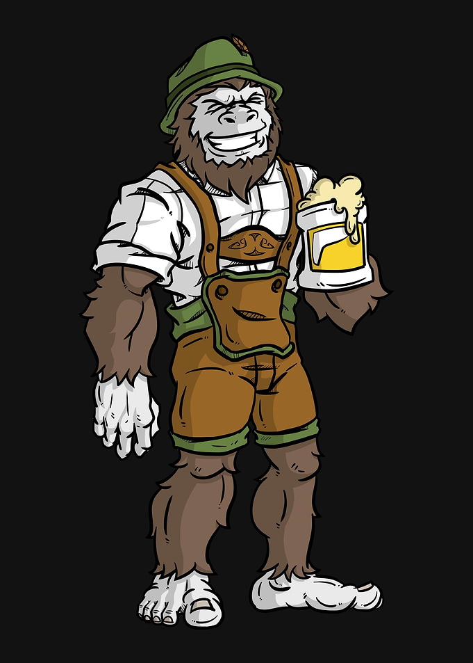 Sasquatch Drinking Beer Bi