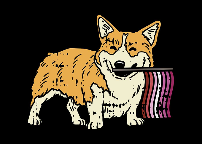 Welsh Corgi Lesbian Flag
