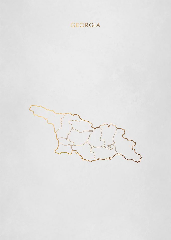 Gold Georgia Nation Map