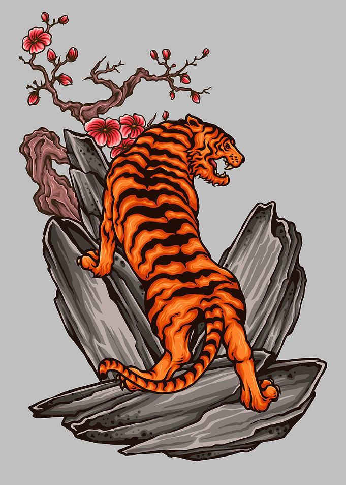 Tiger Animal at the Stones