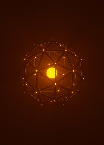 Fire Orange Icosphere
