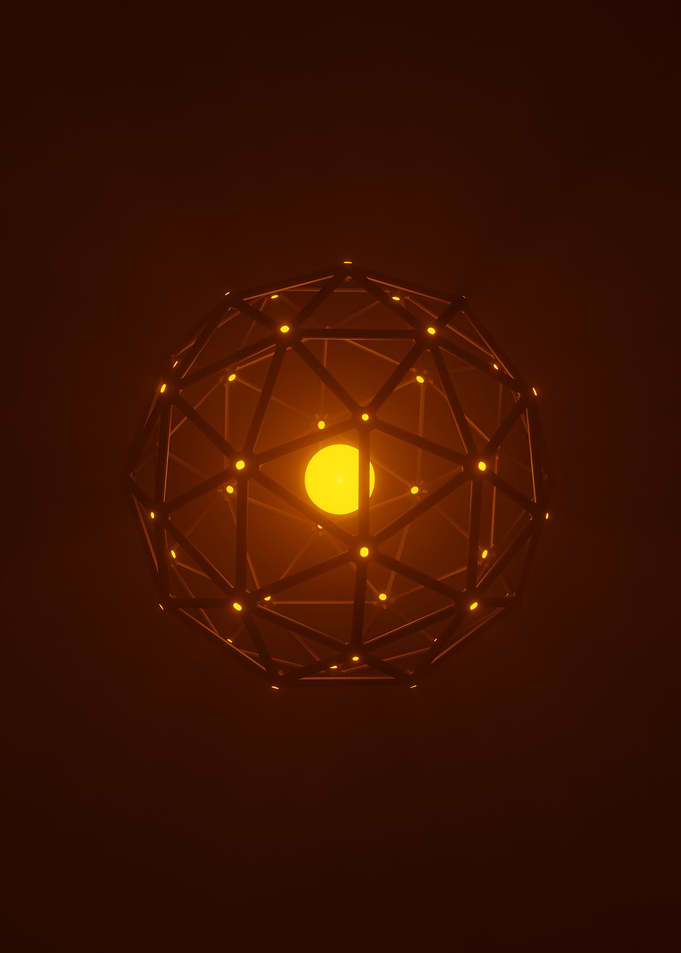 Fire Orange Icosphere