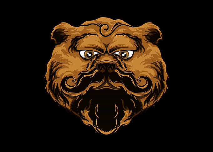 Bear mustache detailed art