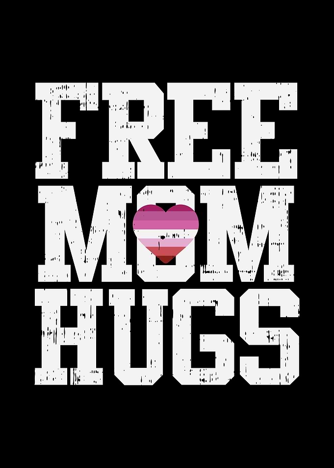 Mom Hugs Lesbian Heart