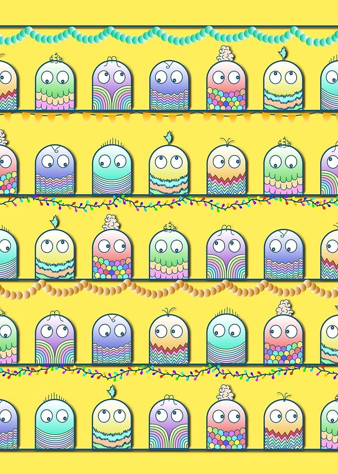 Cute rainbow creatures