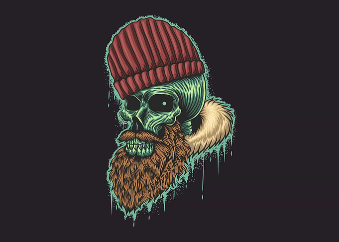 Beard skull detailed art