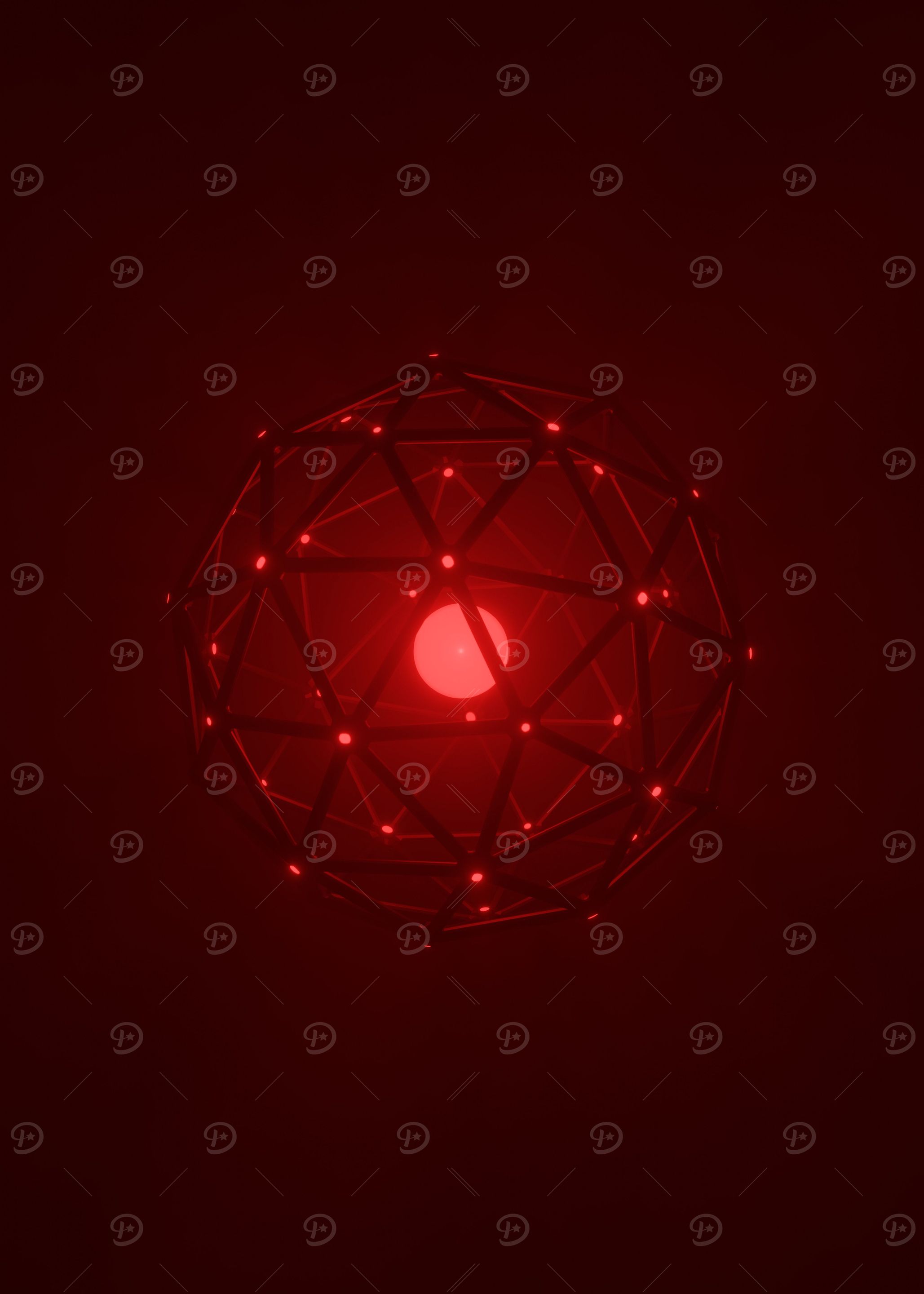 Crimson Red Icosphere