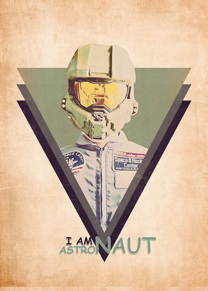Astronau Retro Poster