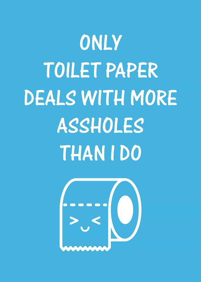 Blue Funny Toilet Words