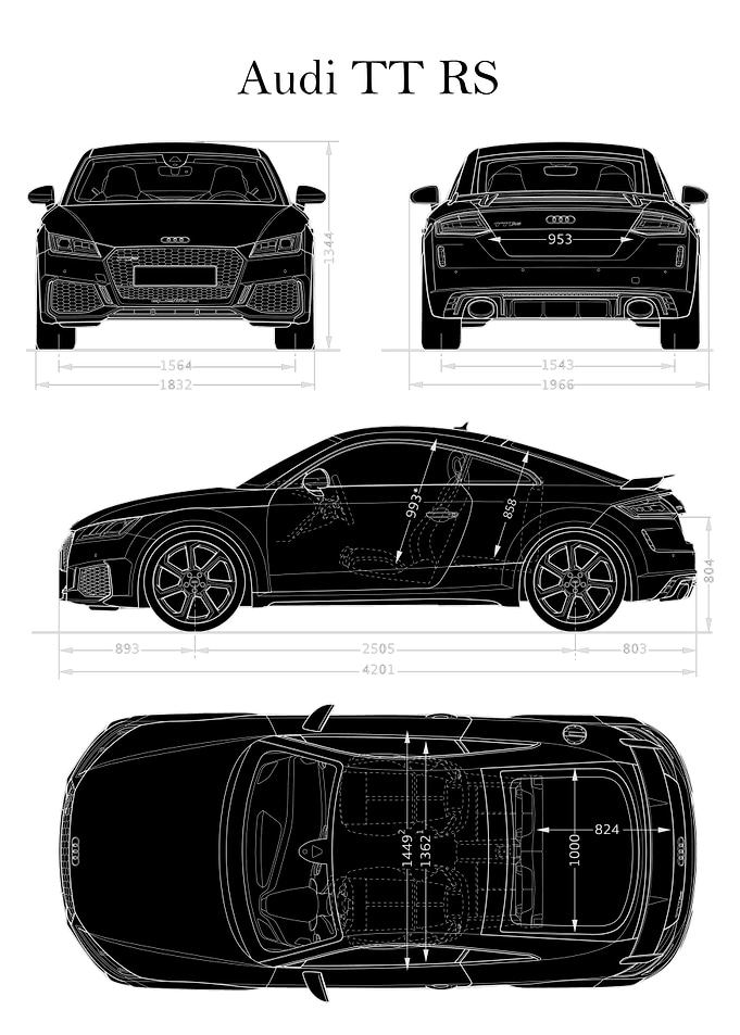 Audi TT RS 2019 Blueprint