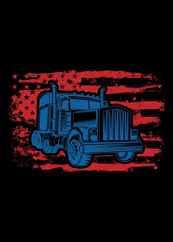 Truck Trucker USA Flag