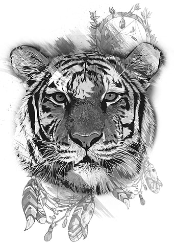 Tiger with dreamcatcher