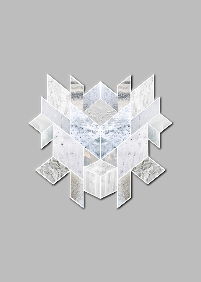 White collage abstract