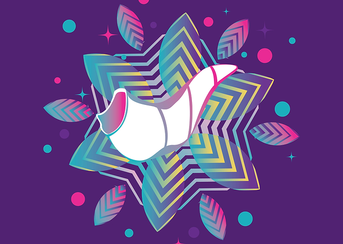 Colorful shofar pattern