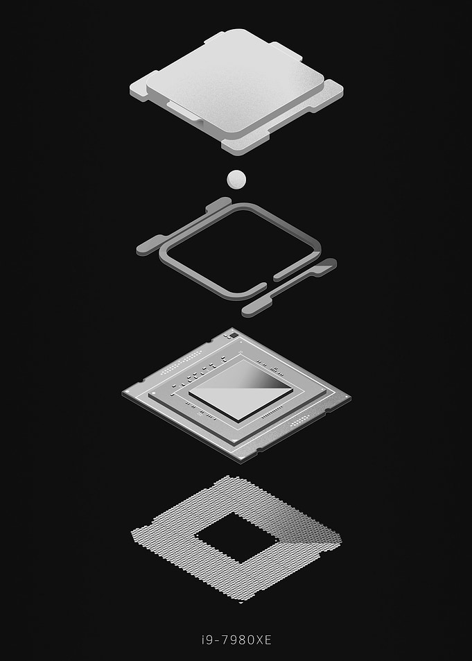 I9 7980XE CPU POSTER BW