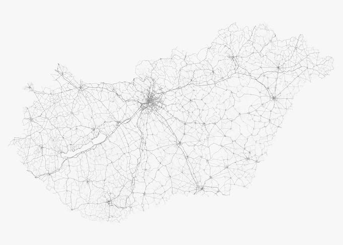 Roads of Hungary Map