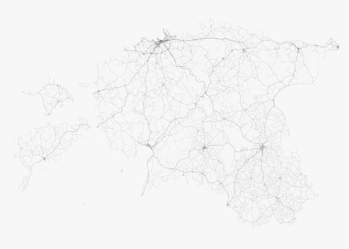 Roads of Estonia Map